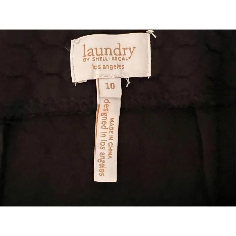 Laundry By Shelli Segal Women’s Black Quilted Zipper Pocket Skirt Size 10